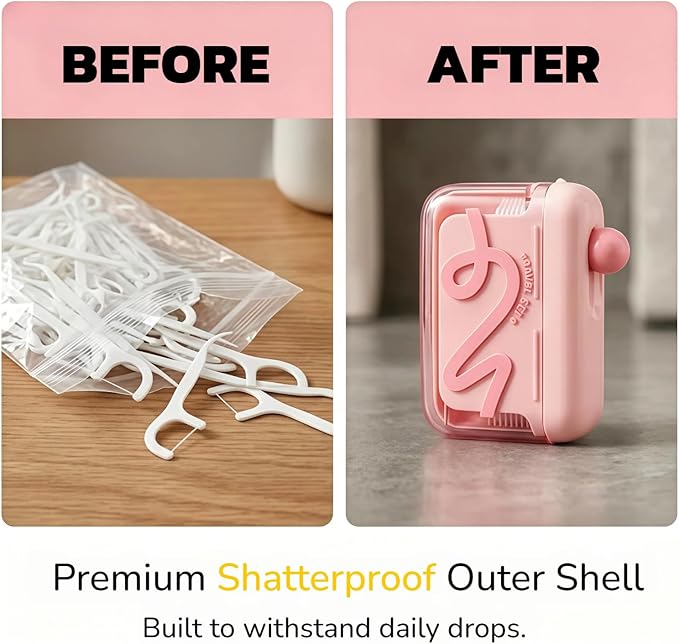 Automatic Pop-up Portable Floss Dispenser with 50 Free Pieces