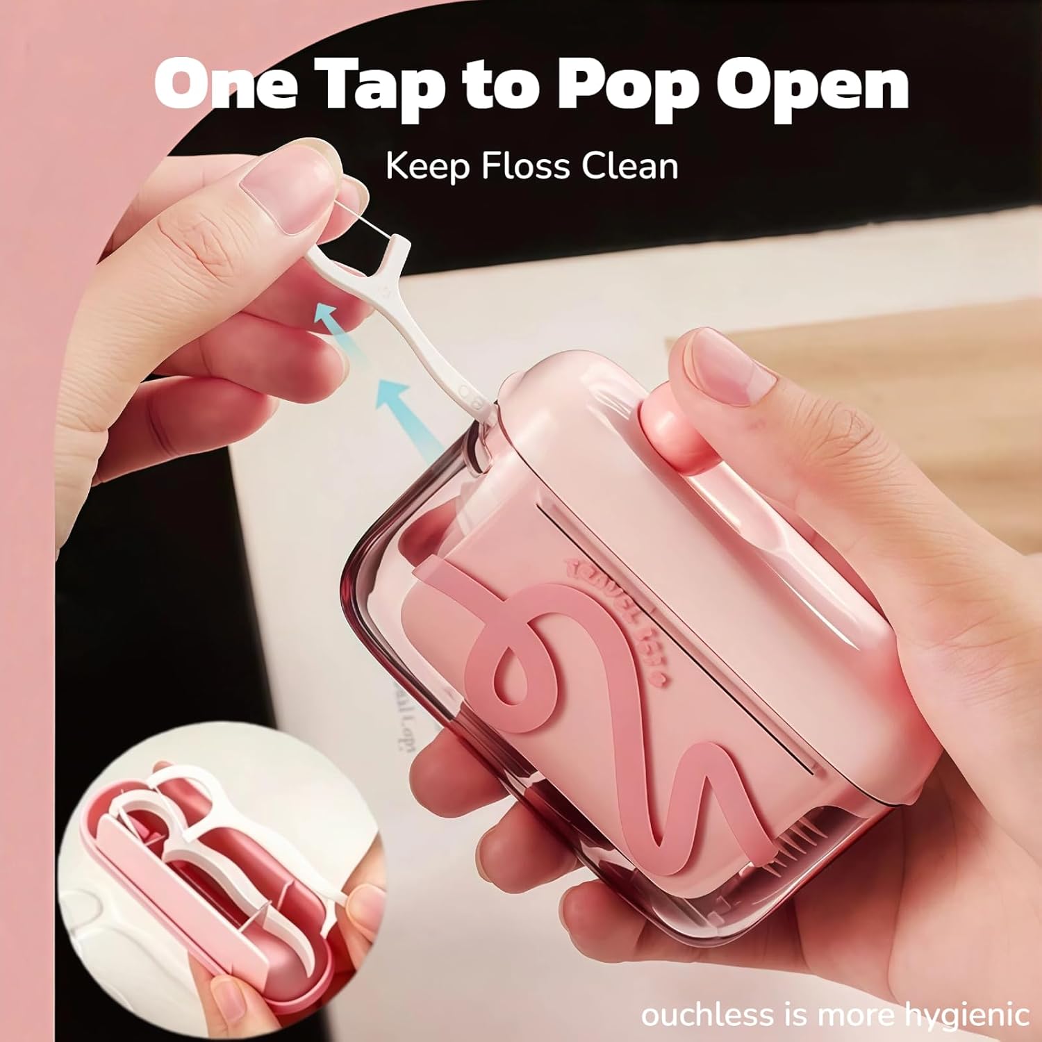Automatic Pop-up Portable Floss Dispenser with 50 Free Pieces